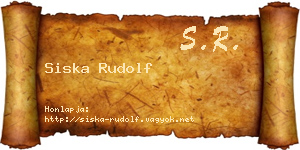 Siska Rudolf névjegykártya