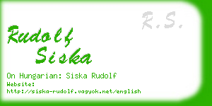 rudolf siska business card